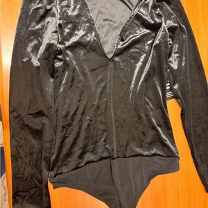 Express Black Velvet Bodysuit
